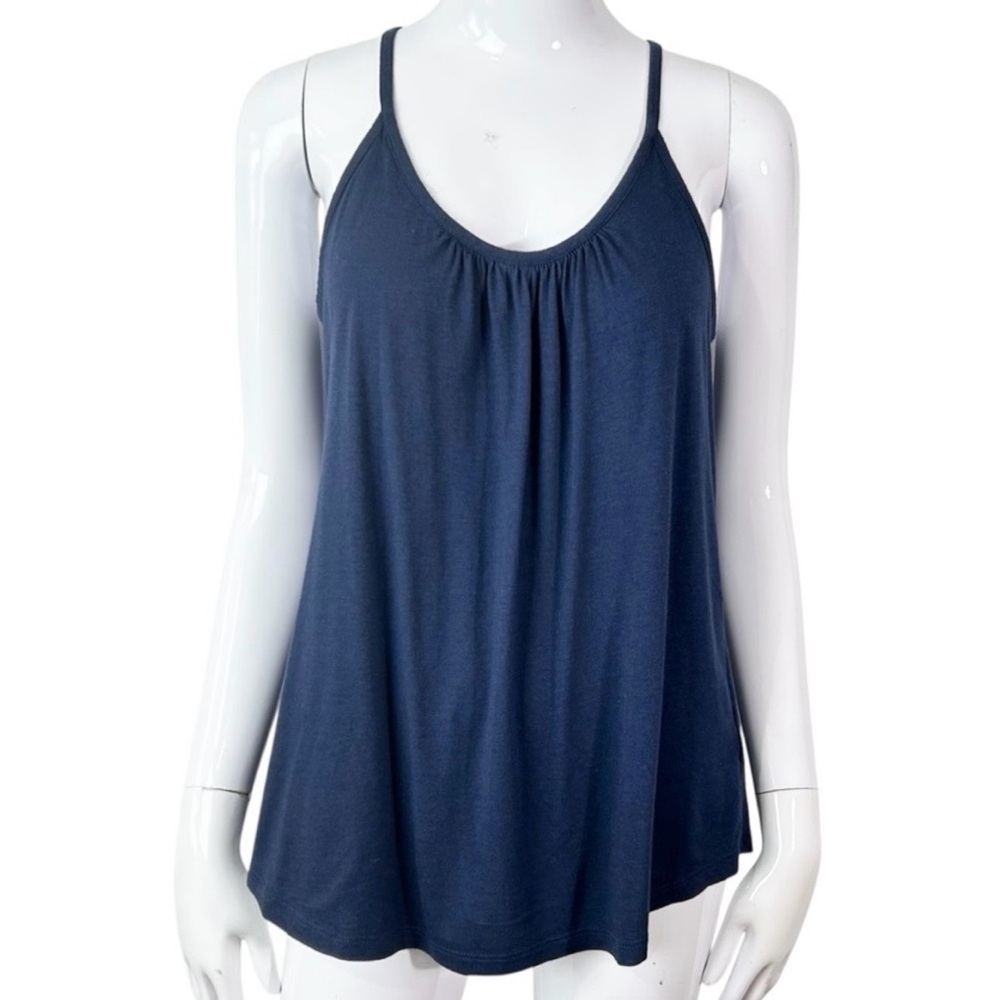Lilly Pulitzer Tank Top Womens XS Navy Blue Halter Pima Cotton minimalist